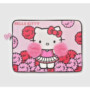Pink Hello Kitty Cheerleader Varsity Laptop Sleeve, Laptop case, Pom-poms